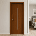 Economical WPC Door with Vertical Groove Design - Image 2