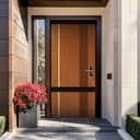Premium WPC Door with Dual Accent Strip and Vertical Panel Layout - Image 2