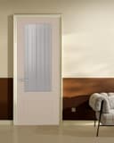 Premium WPC Door with Vertical Fluted Glass Panel - Image 2