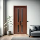 Premium WPC Front Door with Vertical Glass Inlays - Image 2