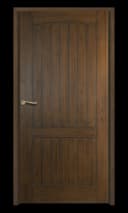 arched panel wpc door with vertical planks and woodgrain finish