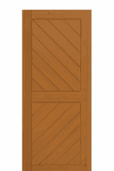 Premium WPC door featuring dual diagonal chevron panels with textured frame