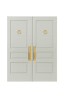 Premium WPC double door with classic rectangular paneling and metallic ring handles