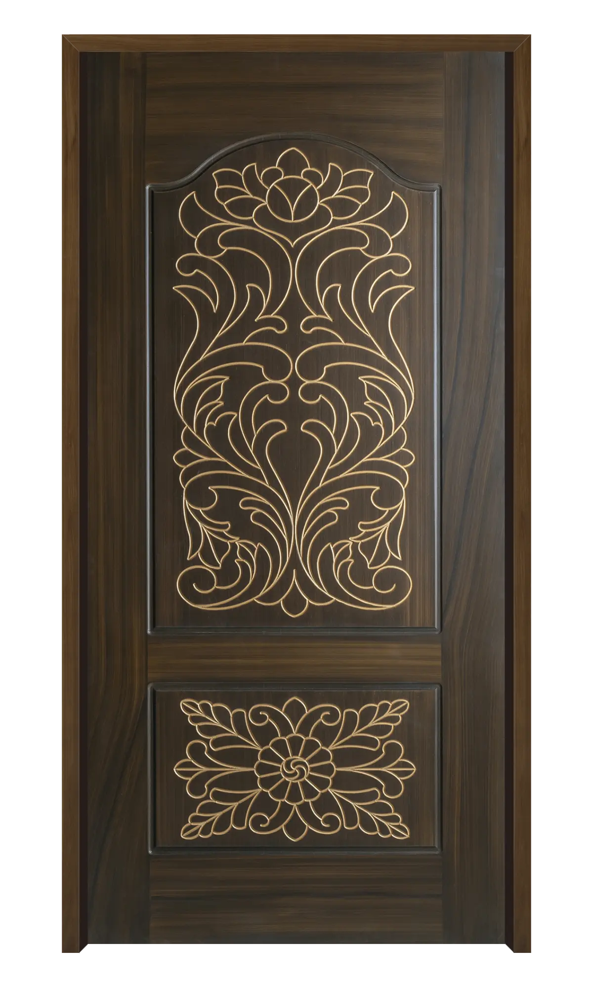 Premium WPC door with large ornamental floral pattern