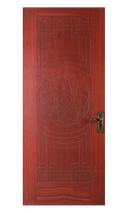 WPC door with circular floral centerpiece and engraved geometric patterns