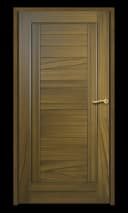 Premium WPC door with horizontal wood grain pattern and golden handle