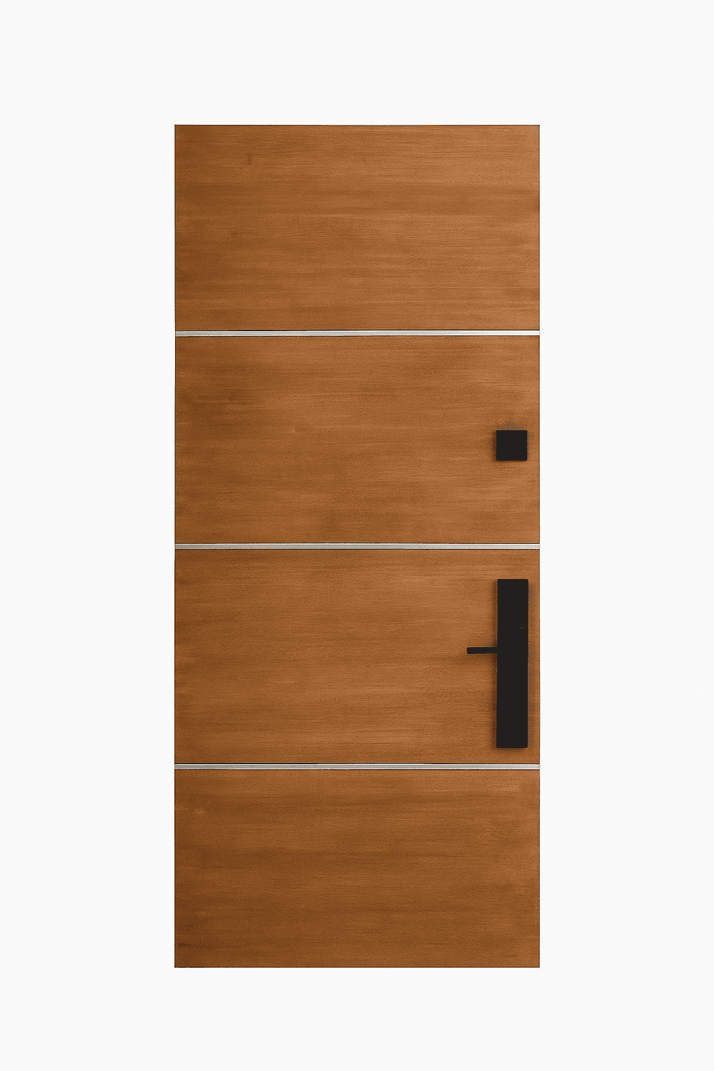 Premium WPC door with clean horizontal grooves and modern black handle