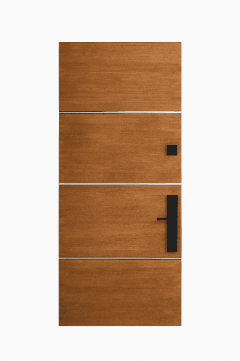 Premium WPC door with clean horizontal grooves and modern black handle