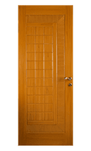 Premium WPC door with square grid design and ribbed border