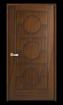 Premium WPC door with three circular inlays in vertical alignment