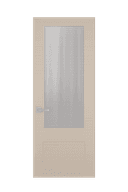 Premium WPC door with vertical fluted glass panel and contemporary silver handle