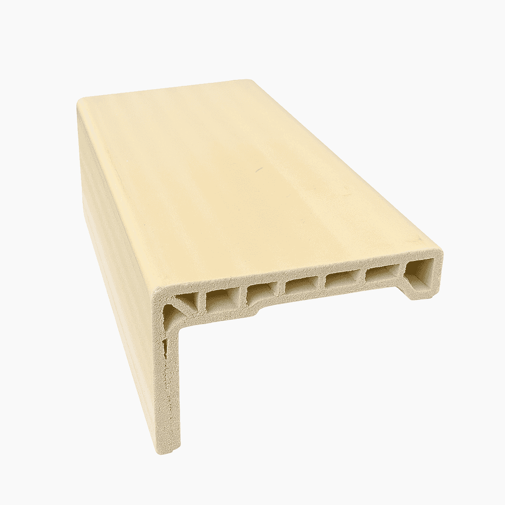 WPC flat architrave with smooth surface and right-angle profile for door frame trim