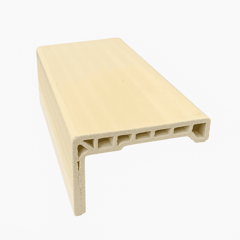 WPC flat architrave with smooth surface and right-angle profile for door frame trim
